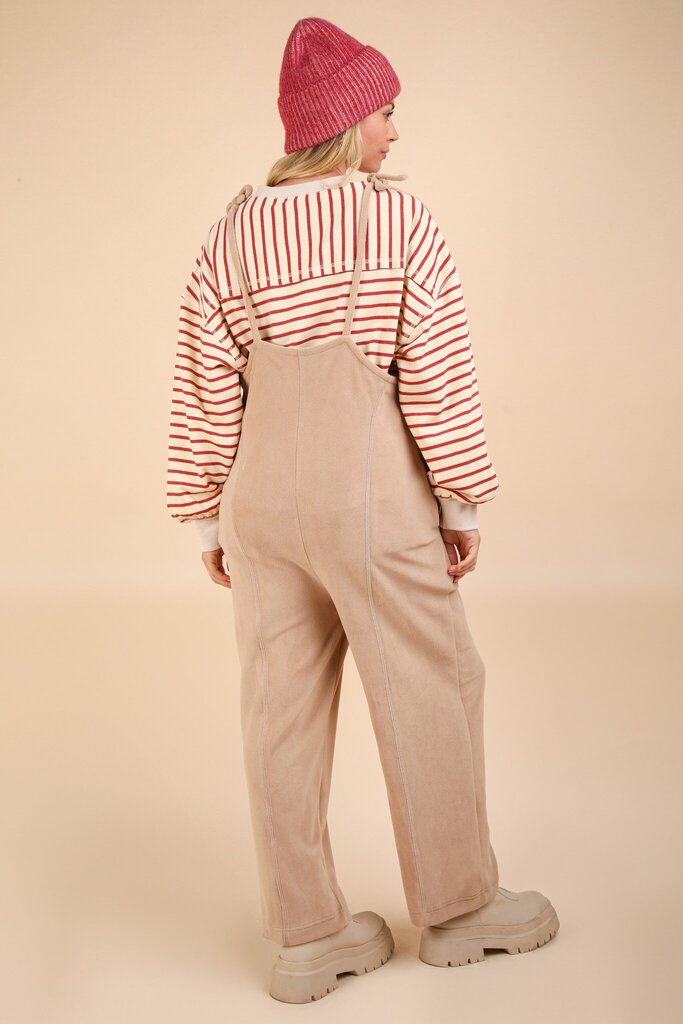 Fleece Baggy Backless Casual Jumpsuit