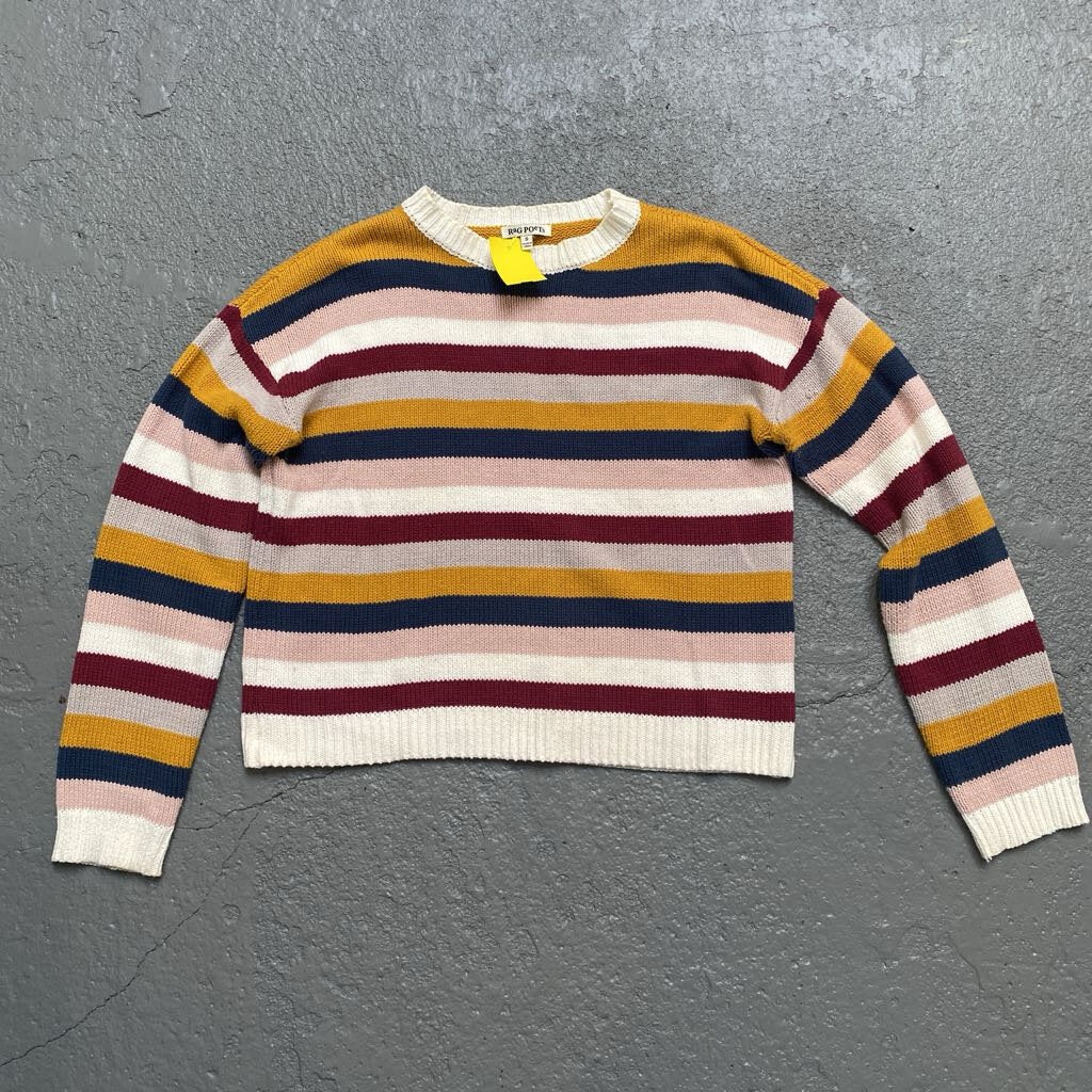 knit stripe crew