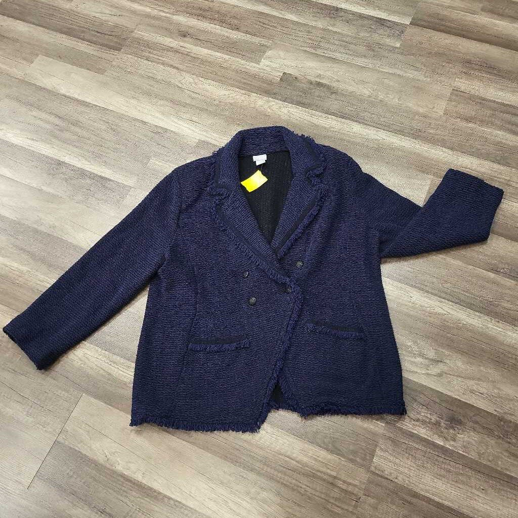 Chicos Tweed Knit Blazer Coat