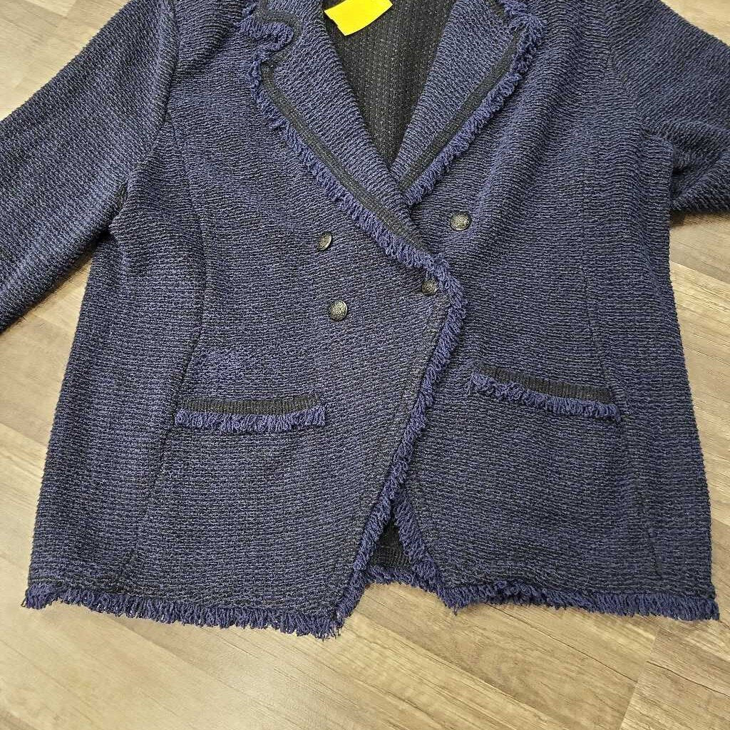 Chicos Tweed Knit Blazer Coat