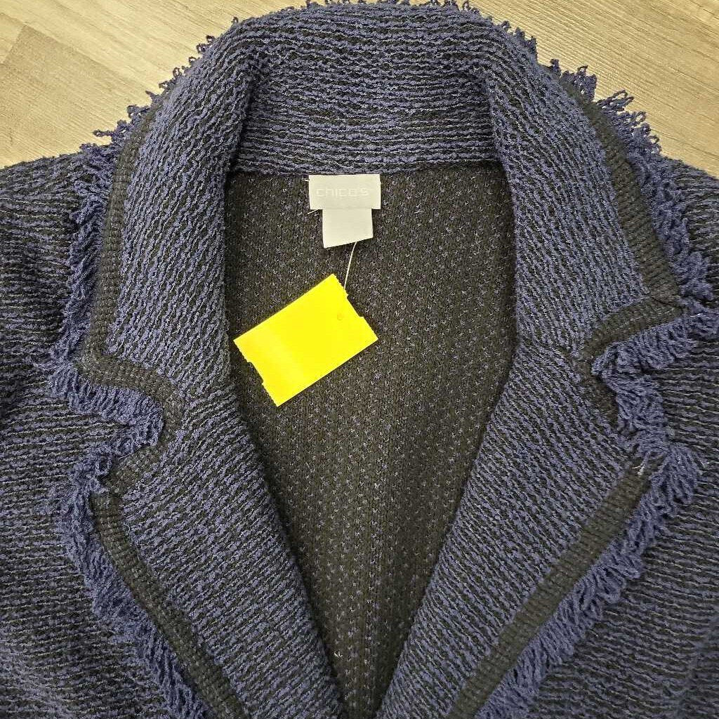 Chicos Tweed Knit Blazer Coat