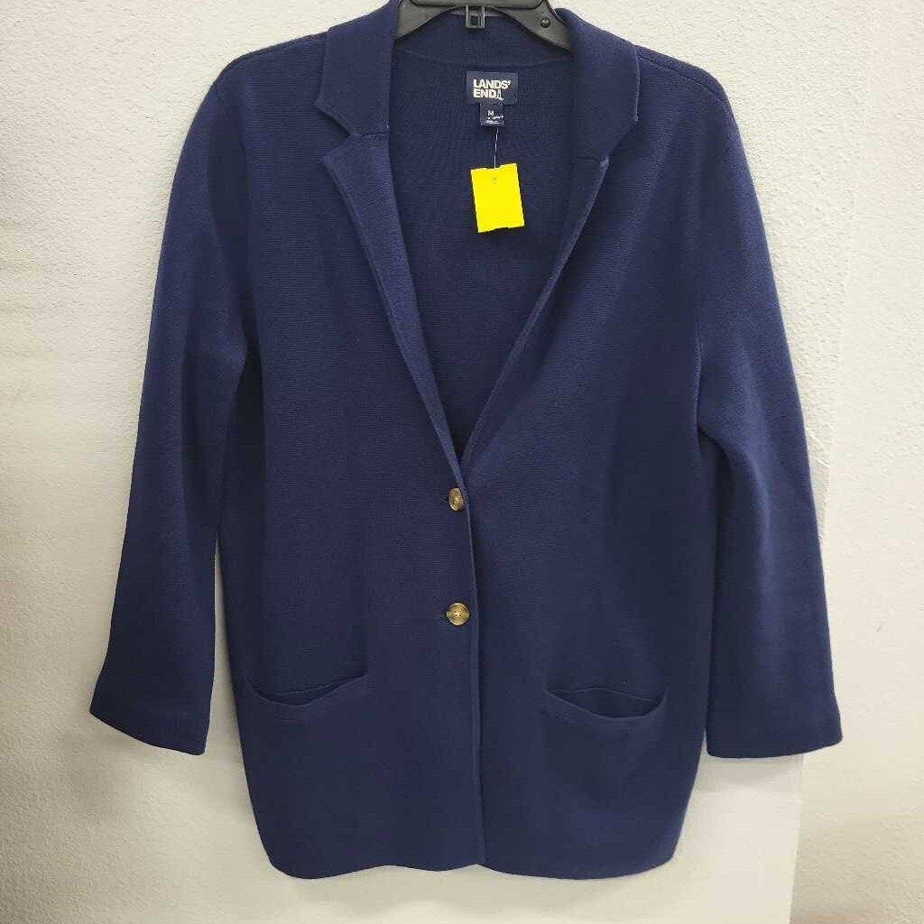 Lands End 100% Cotton Open Cardigan