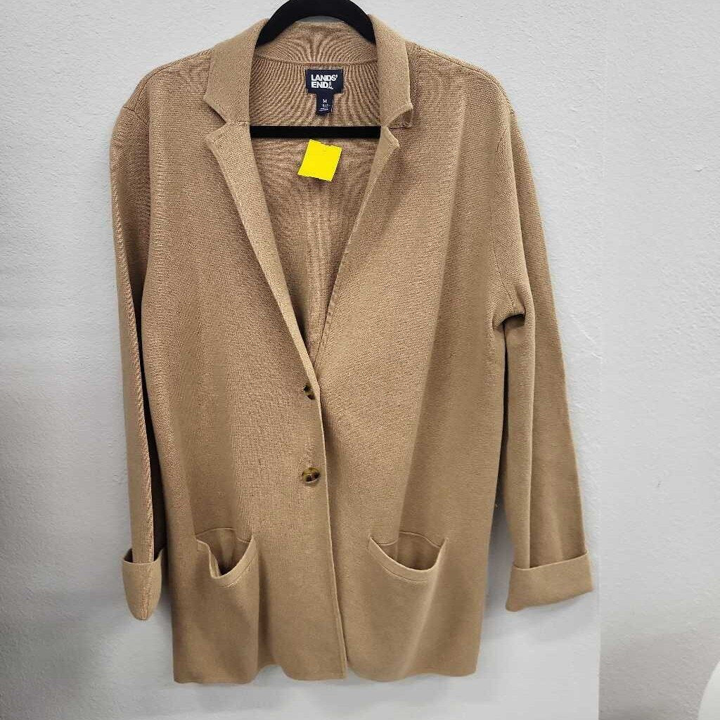 Lands End 100% Cotton Open Cardigan
