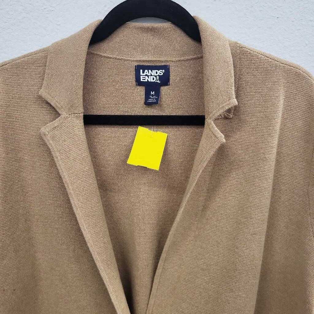 Lands End 100% Cotton Open Cardigan