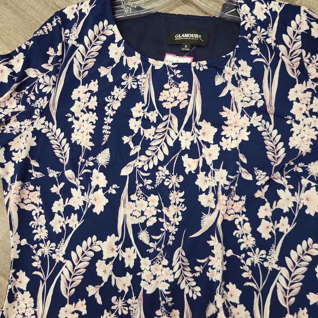 Glamour Floral Print 3/4 Slv Dress