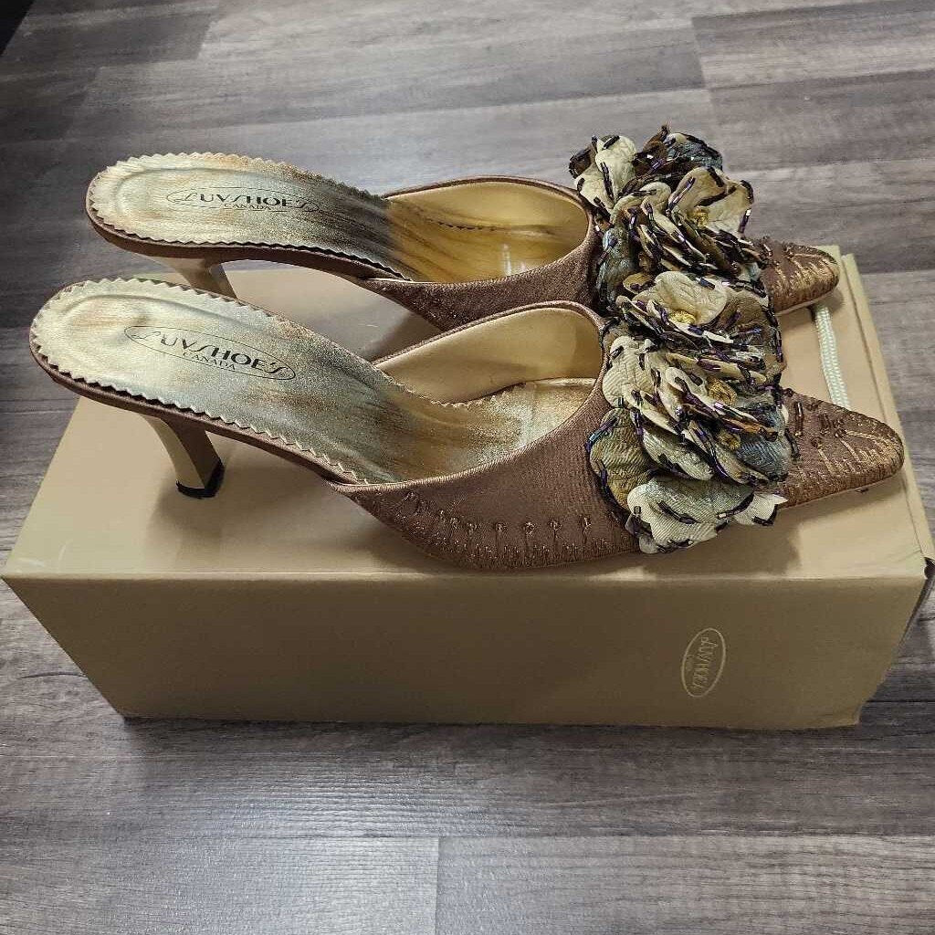 Luvshoes Vintage Floral Heeled Mules