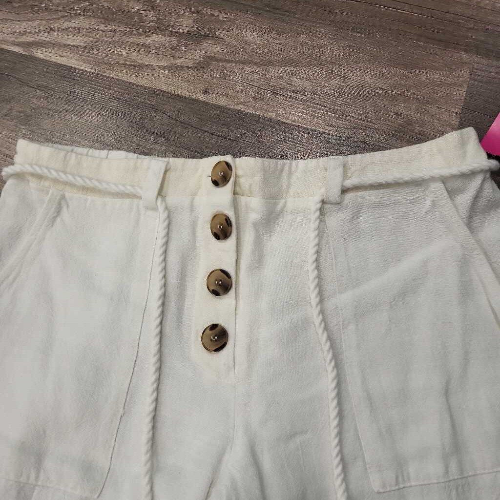 Urban Romantics Linen Blend Wide Leg Capri
