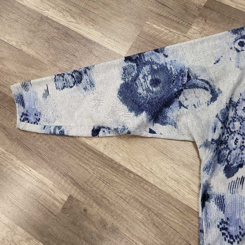 Chicos Knit Floral Print LS