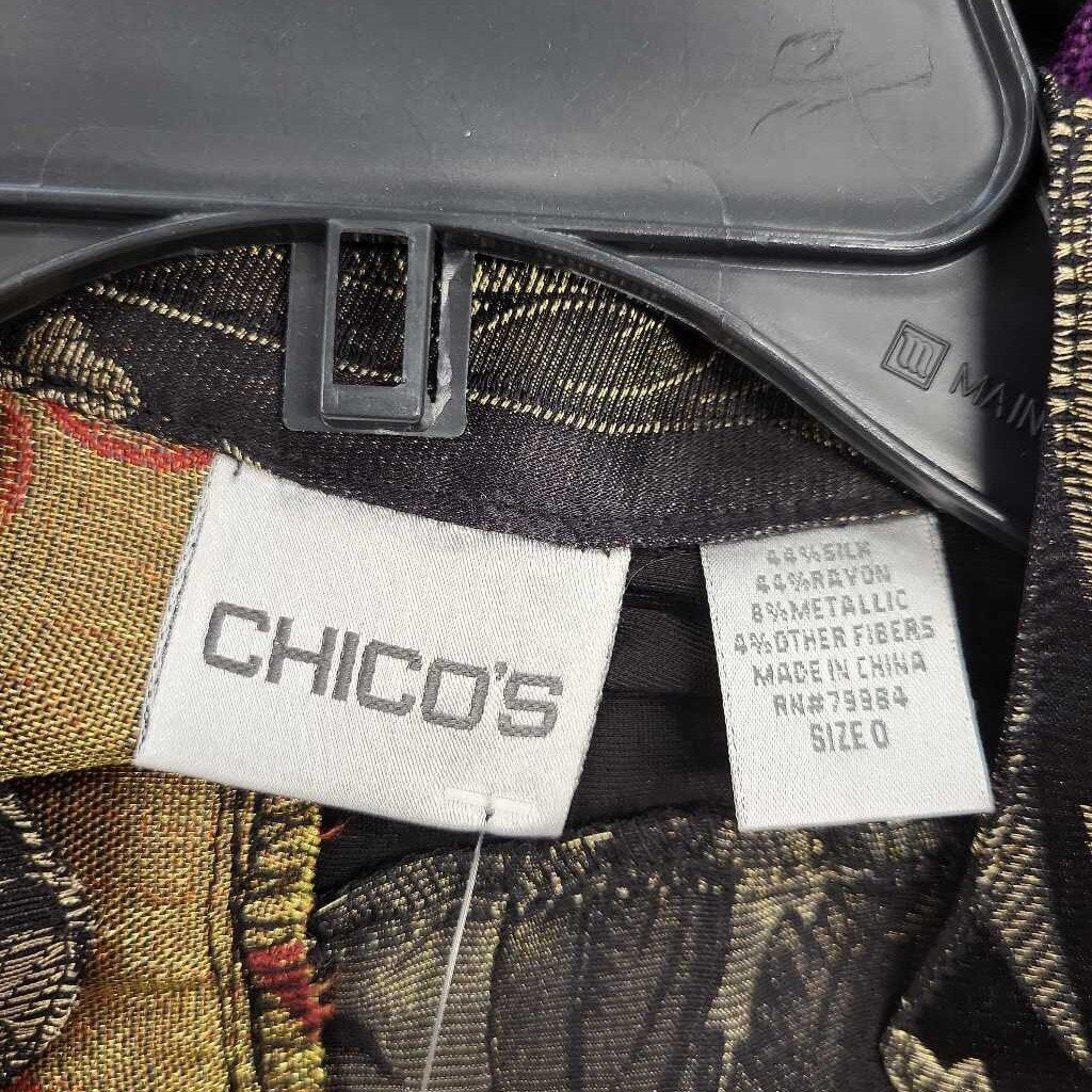 Chicos Asian Style Velvet Patchwork Blazer