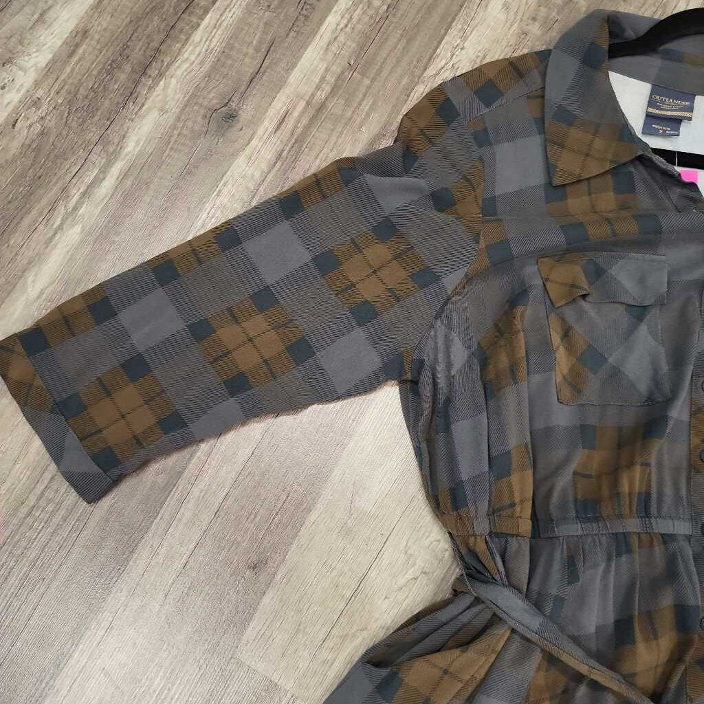 Outlander 3/4 Slv Plaid Dress