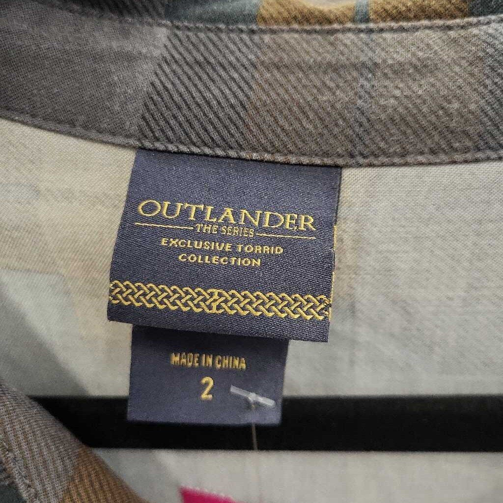 Outlander 3/4 Slv Plaid Dress