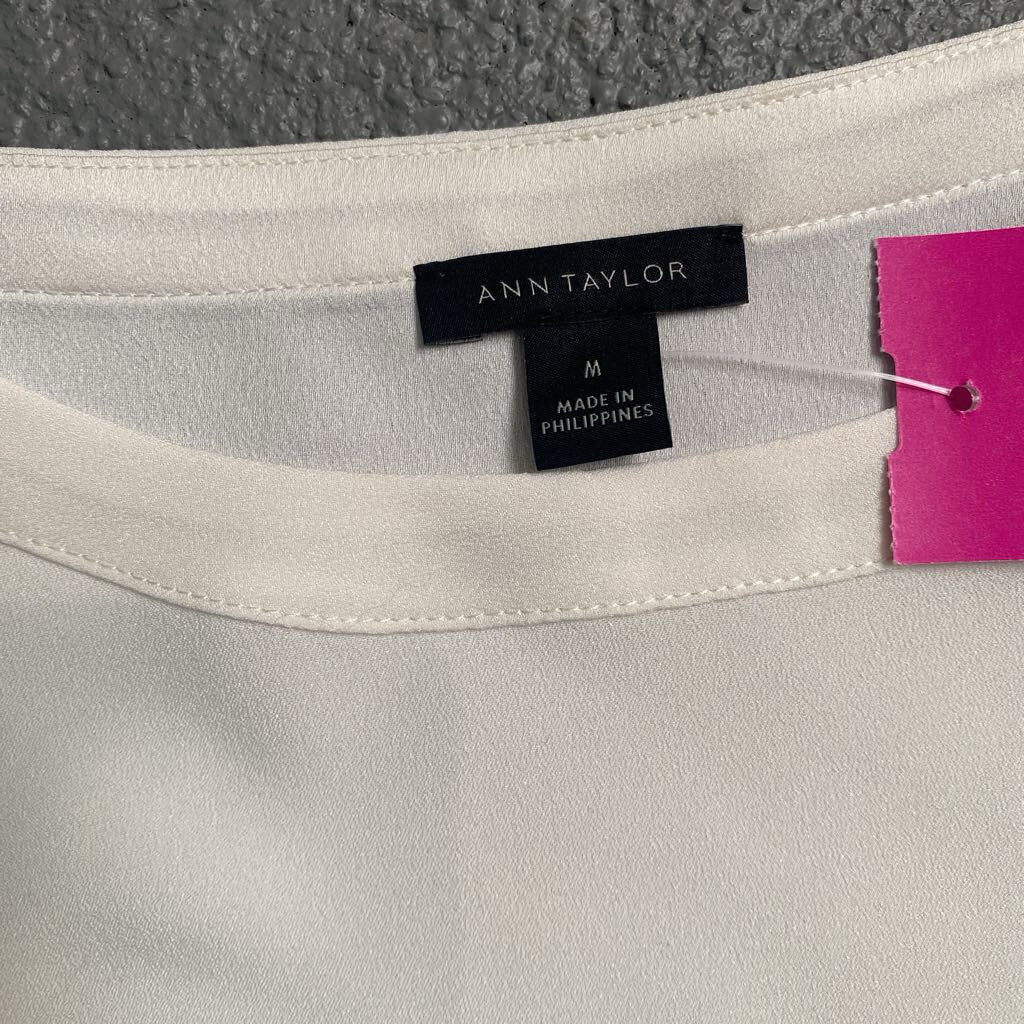 Faux Silk Button Sleeve LS