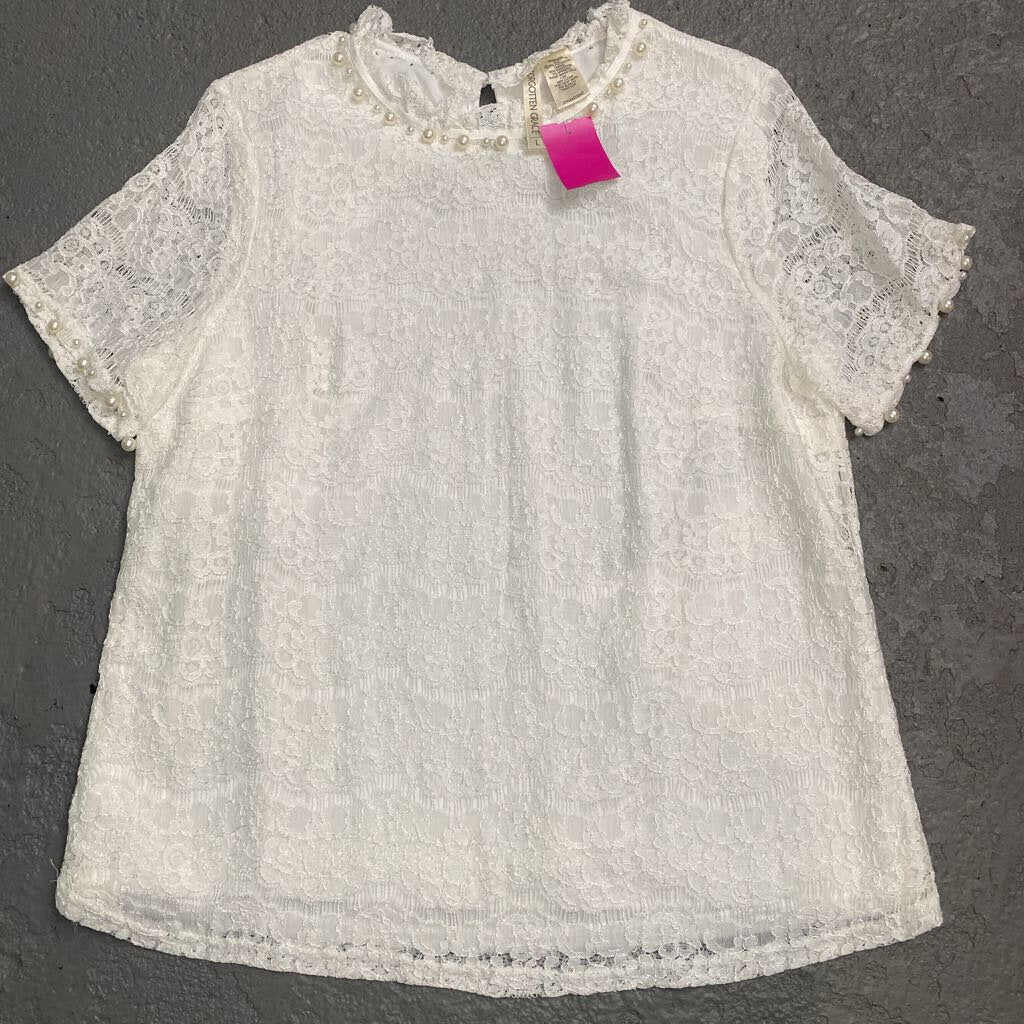 Lace Pearl Trim SS