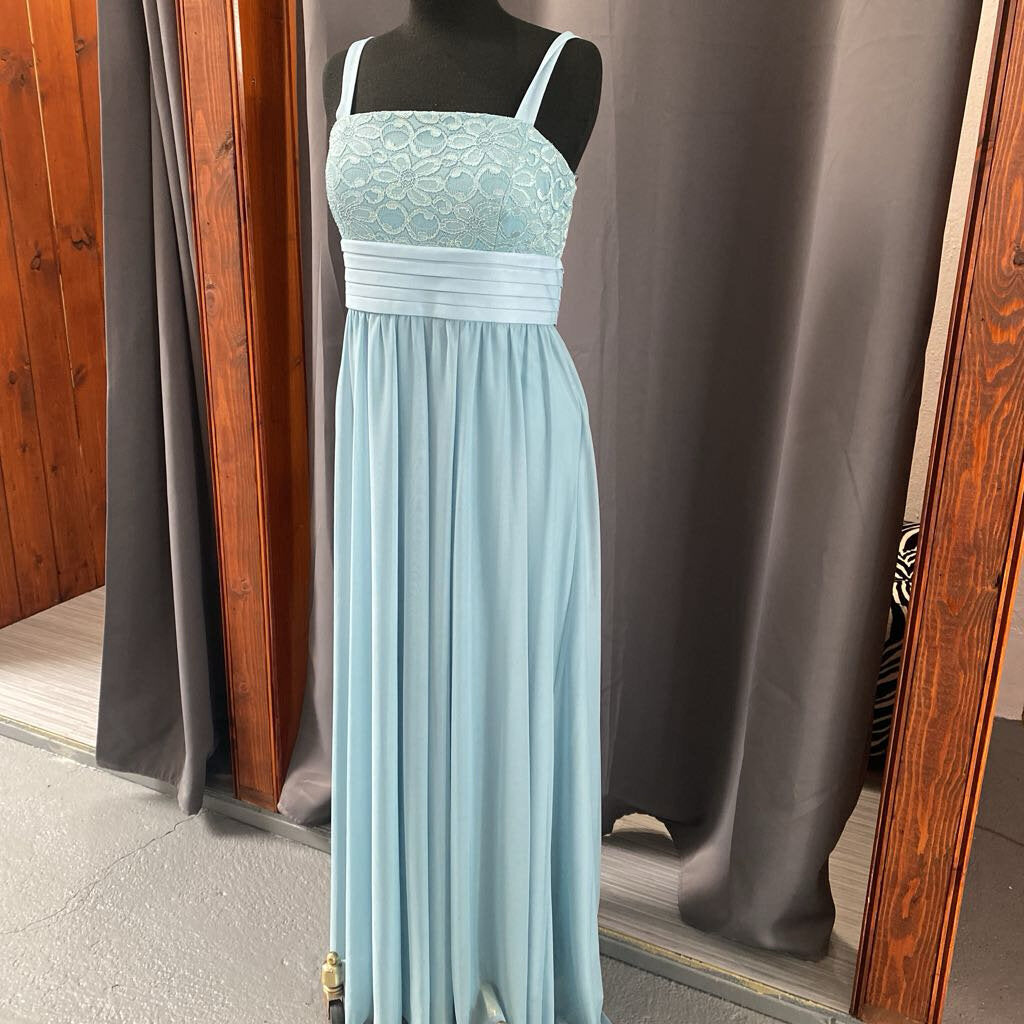 Sheer Chiffon Lace Bodice Formal 2pc