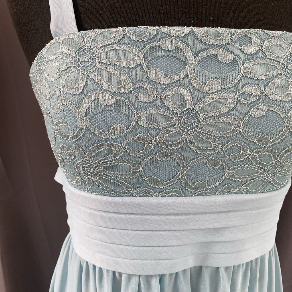 Sheer Chiffon Lace Bodice Formal 2pc
