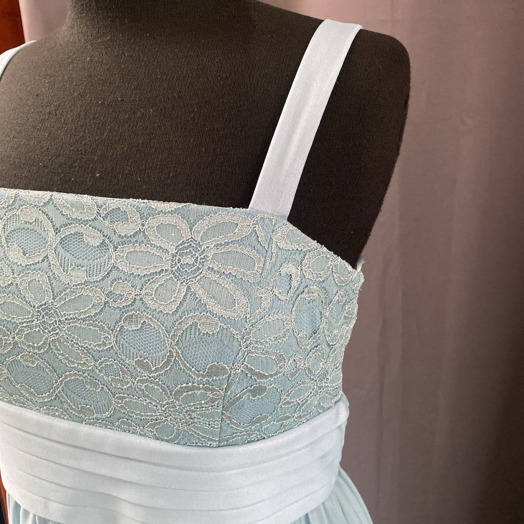 Sheer Chiffon Lace Bodice Formal 2pc
