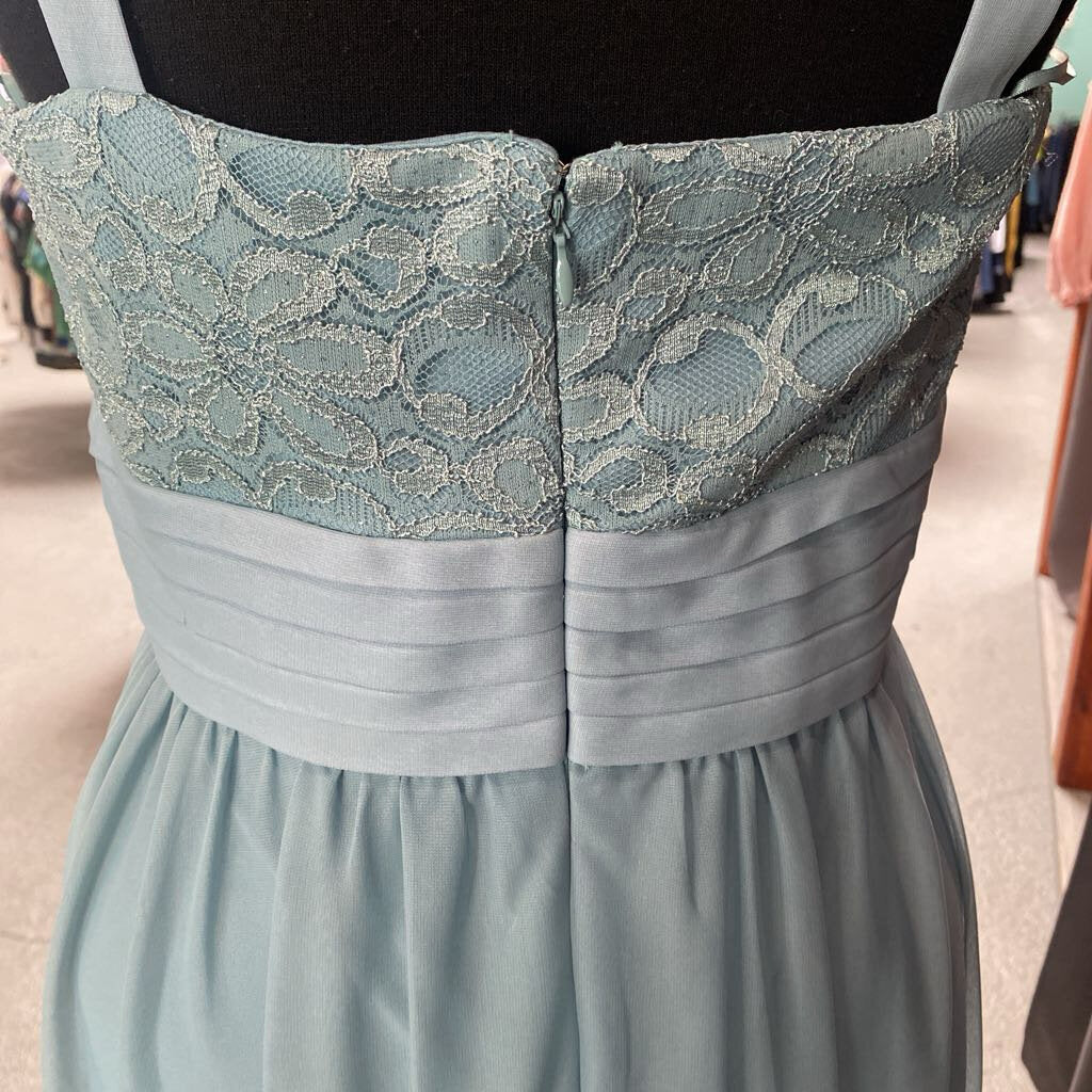 Sheer Chiffon Lace Bodice Formal 2pc