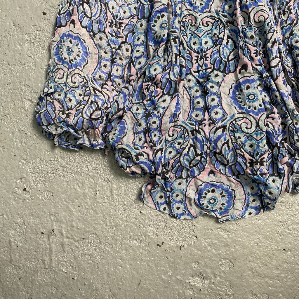 Pattern Shirred Midi