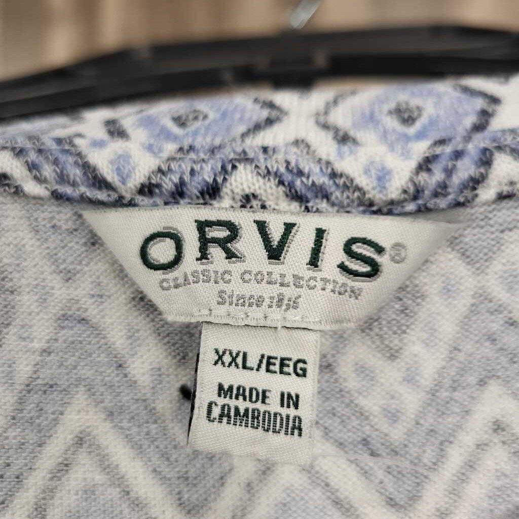 Orvis SS V Neck Tee Pattern Print
