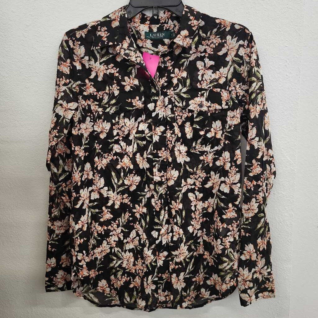 Lauren Ralph Lauren Floral Print Cotton LS BU