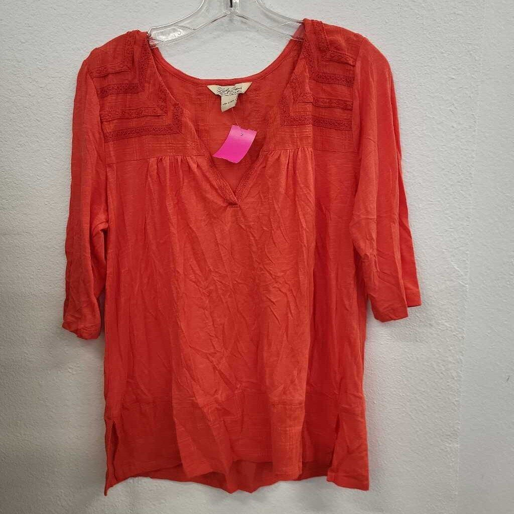 Lucky Brand 3/4 Slv Blouse