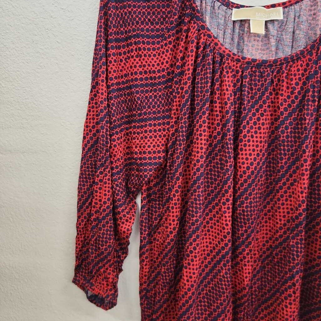 Michael Kors 3/4 Slv Pattern Print Top