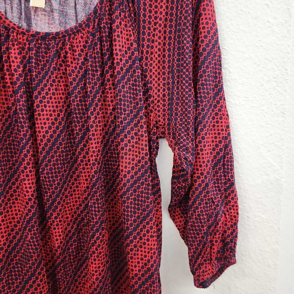 Michael Kors 3/4 Slv Pattern Print Top