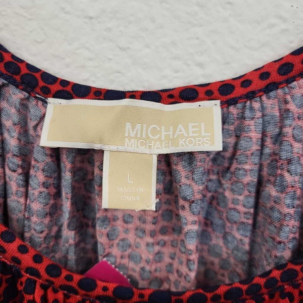 Michael Kors 3/4 Slv Pattern Print Top