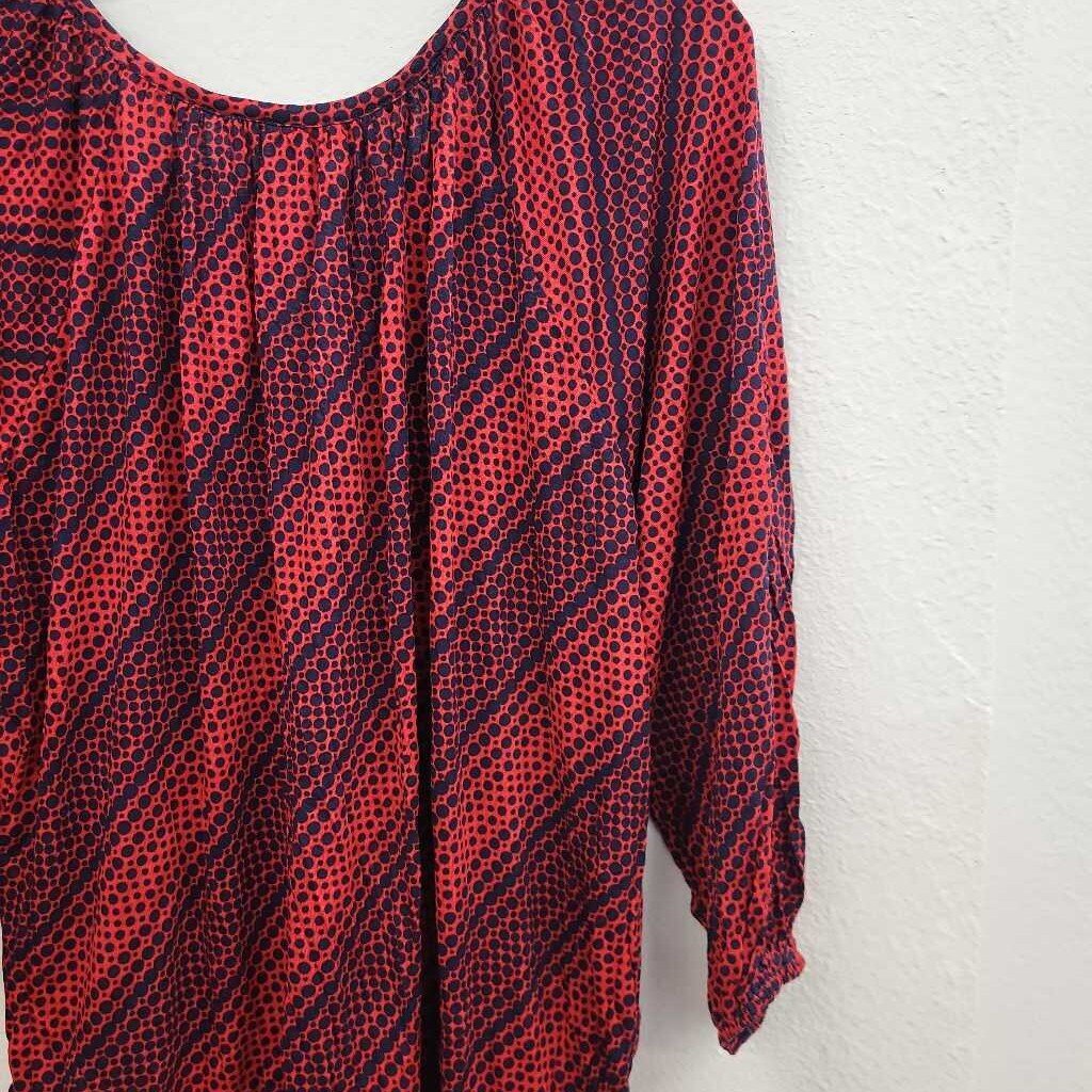Michael Kors 3/4 Slv Pattern Print Top