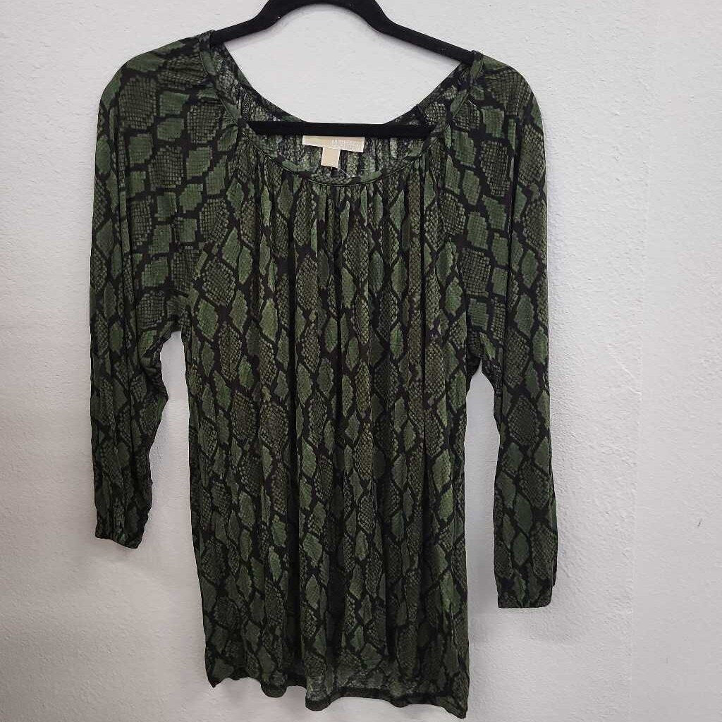 Michael Kors 3/4 Slv Animal Print Top