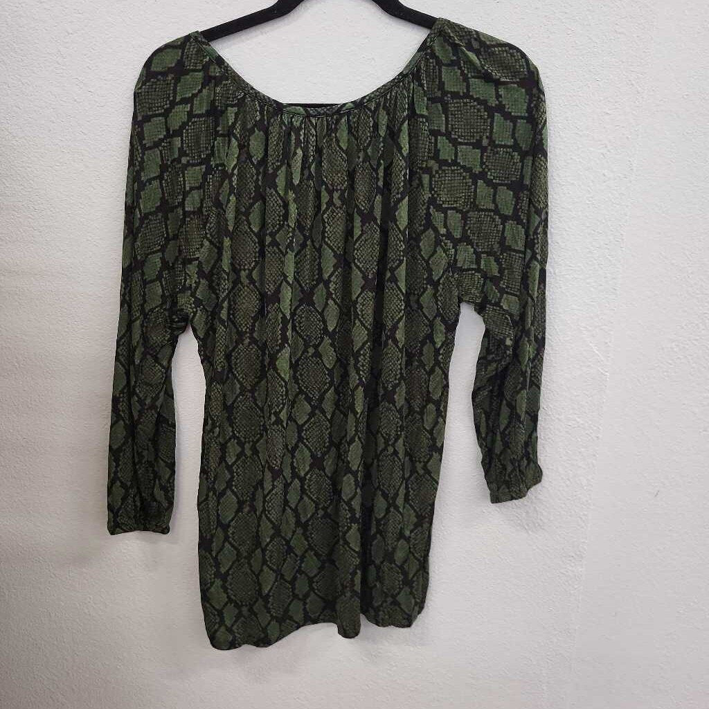 Michael Kors 3/4 Slv Animal Print Top