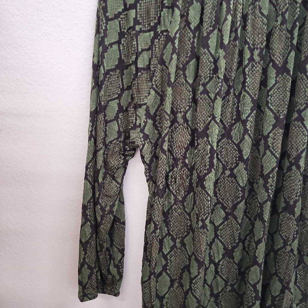 Michael Kors 3/4 Slv Animal Print Top