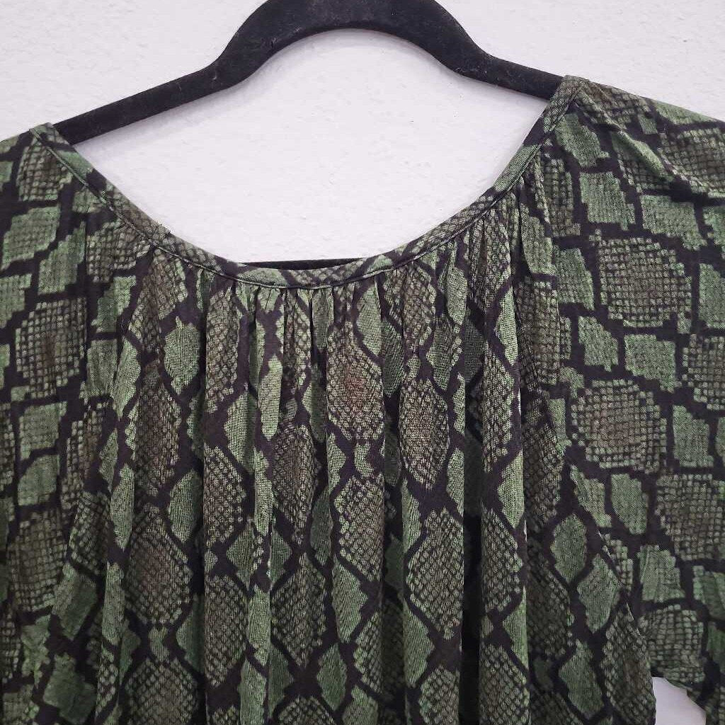Michael Kors 3/4 Slv Animal Print Top