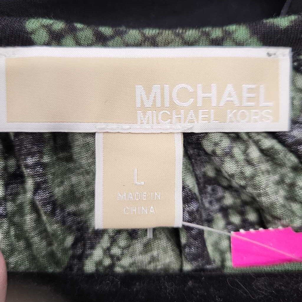 Michael Kors 3/4 Slv Animal Print Top