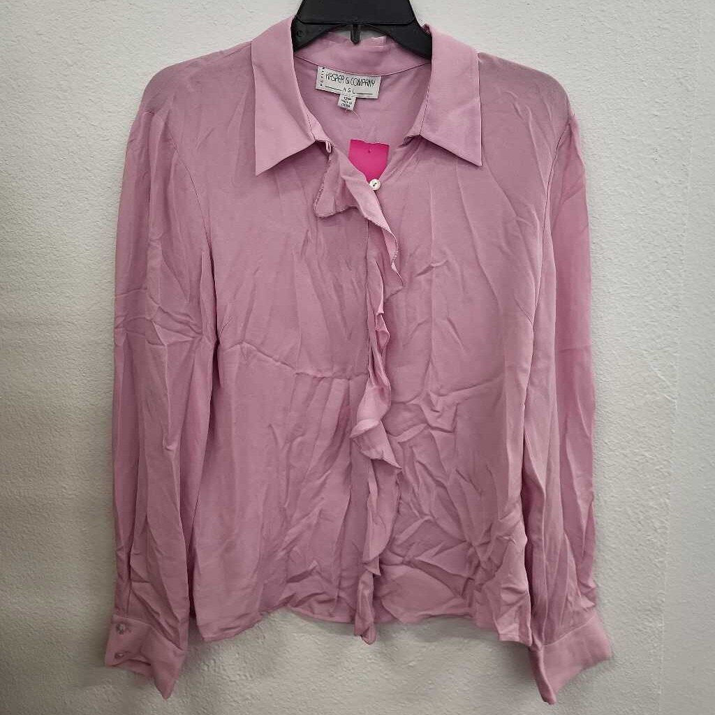 Kasper & Company LS Front Ruffle Top