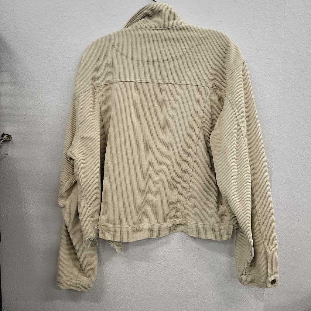 Pol Corduroy Distressed Hem Jacket