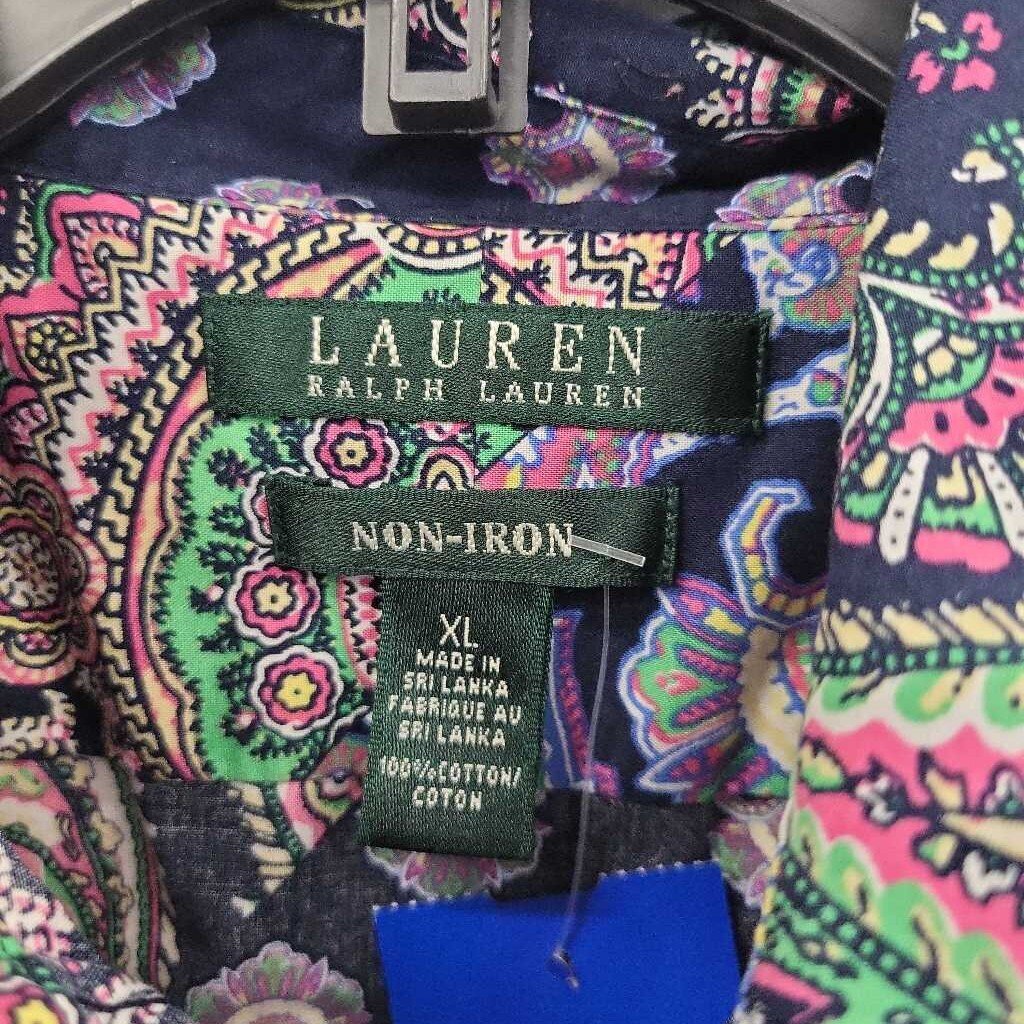 Lauren Ralph Lauren Non Iron Paisley Print LS Top