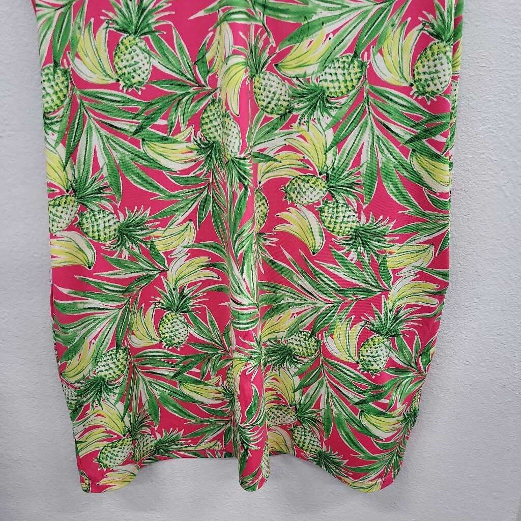 Caribbean Joe Tropical Fruit Print SL Dress