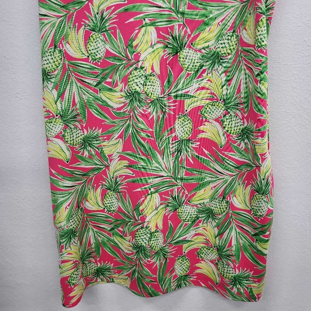 Caribbean Joe Tropical Fruit Print SL Dress