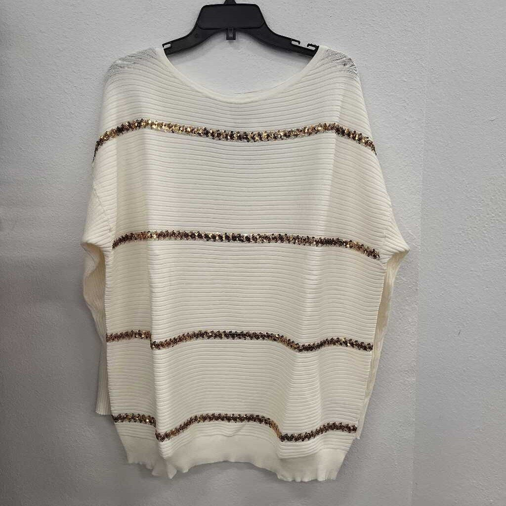 JM Collection Sequin LS Top NWT
