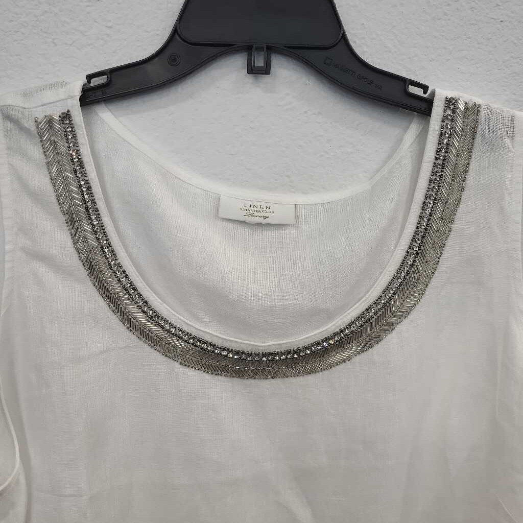 Charter Club SL 100% Linen SL Top