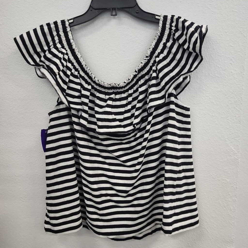 Kate Spade Broome Street Striped Over the Shoulder Top