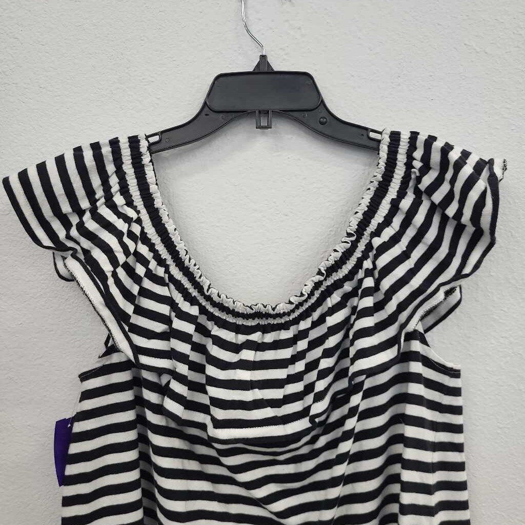 Kate Spade Broome Street Striped Over the Shoulder Top