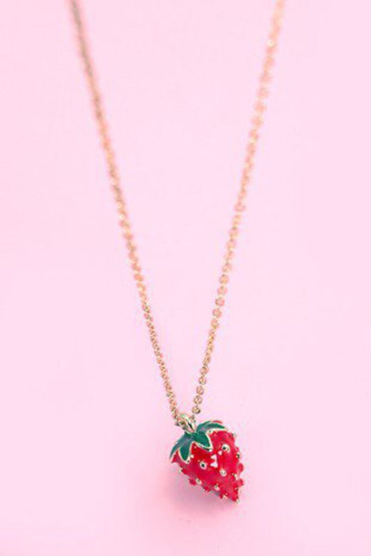 STRAWBERRY EPOXY PENDANT NECKLACE