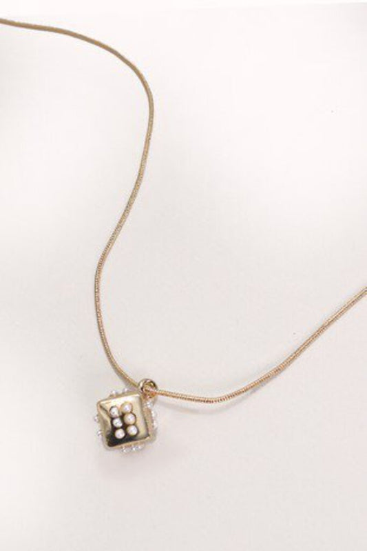 PEARL DICE CUBE NECKLACE