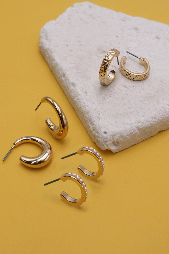 Josslyn Gold Hoop Earrings Set