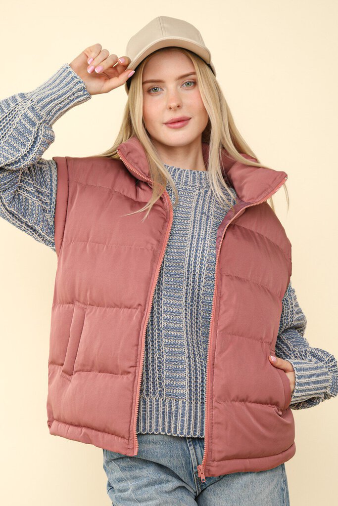 High Neck Casual Comfy Puffer Vest