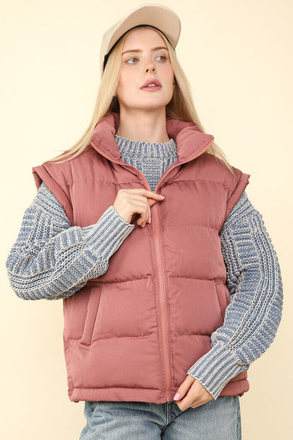 High Neck Casual Comfy Puffer Vest