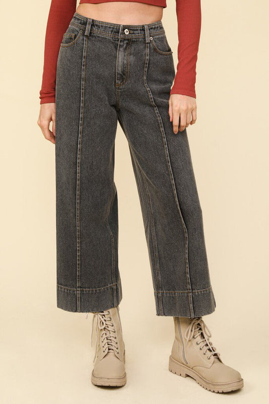 Wide Leg Denim Jean Pants