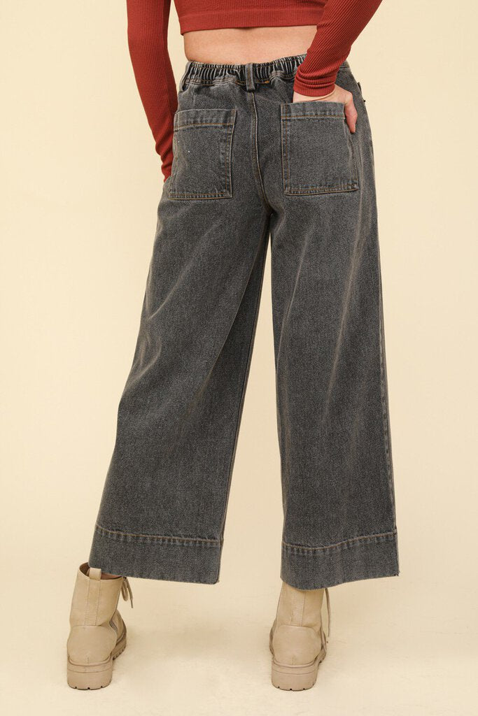 Wide Leg Denim Jean Pants